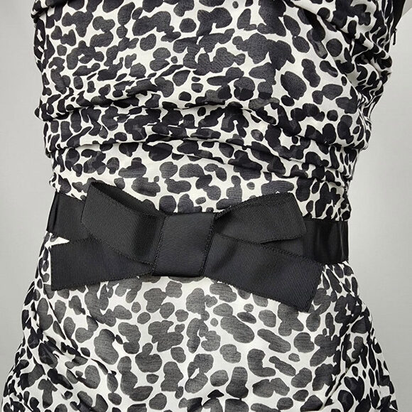 Moschino Black Cotton Animal Print Dress Size 10 - Picture 4 of 15